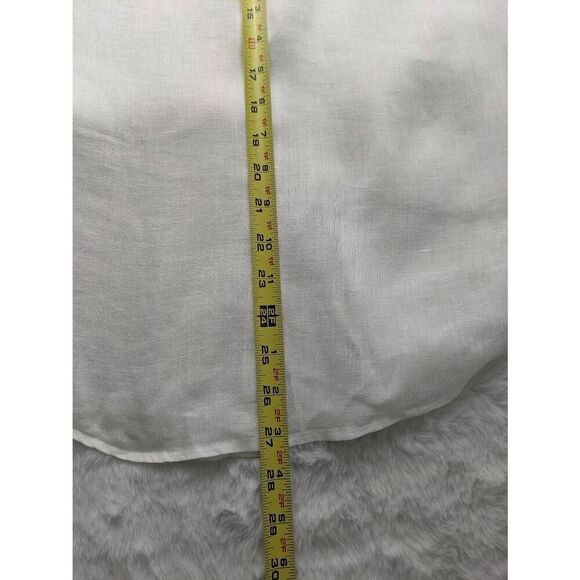 Lilly Pulitzer Sea View Linen Button Down Top White Crochet Sleeve Sz‎ M Medium - Picture 8 of 9